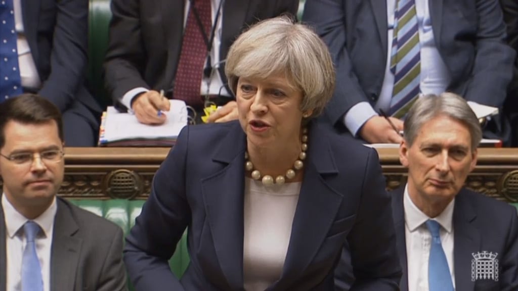 The British government’s white paper setting out its strategy for leaving the European Union will be published on Thursday, prime Mmnister Theresa May has said. Photograph: PA Wire.