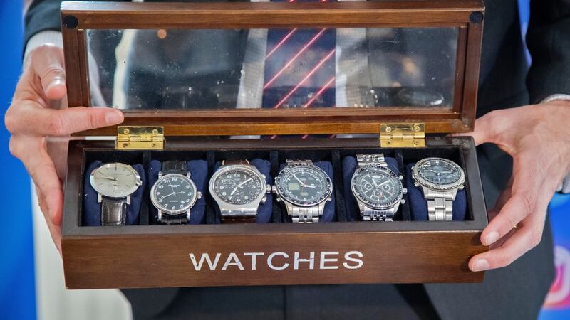 There are There are 41 watches in total, worth €37,000. Photograph: Collins