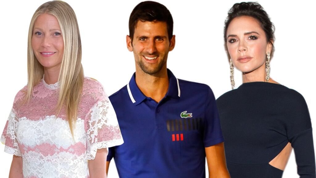 From left: Actress Gwyneth Paltrow, tennis player Novak Djokovic and fashion designer Victoria Beckham are all vocal supporters of a grain-free diet. Composite: Irish Times Premedia Department