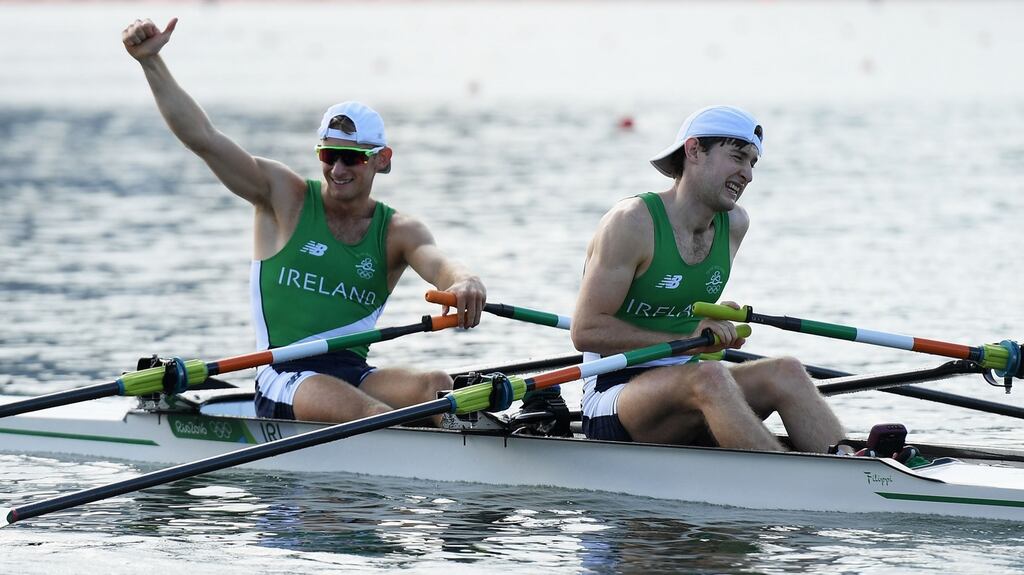Gary O’Donovan and Paul O’Donovan: the two set the same time for 6km as a heavyweight four created from Shandon and St Michael’s rowers