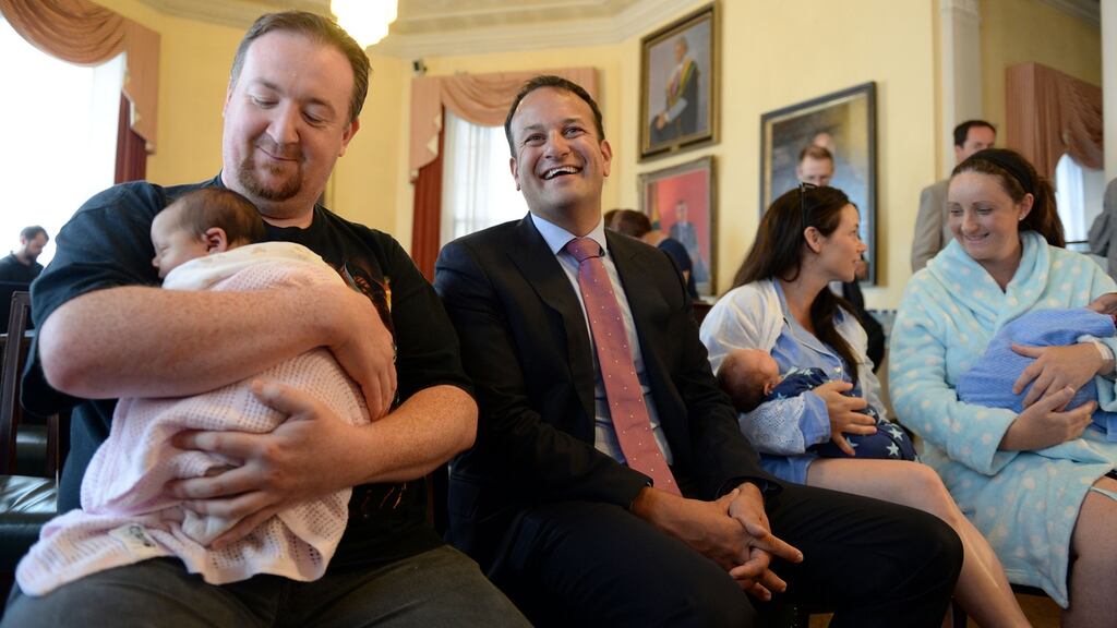 Leo Varadkar at Holles Street Hospital in Dublin. The Minister for Social Protection has warned there is limited scope for increases in welfare payments in this year’s Budget. Photograph: Eric Luke/The Irish Times