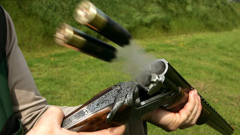 One of David Sleator’s photographs. Shells are seen being ejected from a shotgun at the Courtlough shooting ground Balbriggan Co Dublin. Photograph: David Sleator/The Irish Times