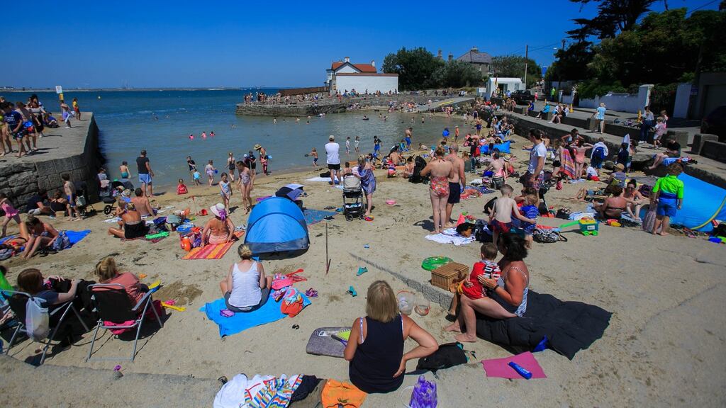 Enjoying the good weather at the Forty Foot, Sandycove, Co Dublin, on Monday. Photograph: Gareth Chaney Collins