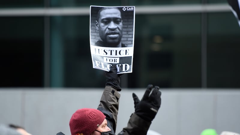 Protesters in Minneapolis on Monday. Photograph:  Craig Lassig/EPA