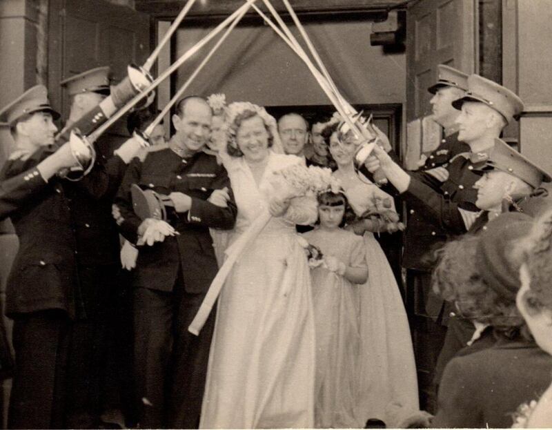 Leslie and Christina Woollard on their wedding day
