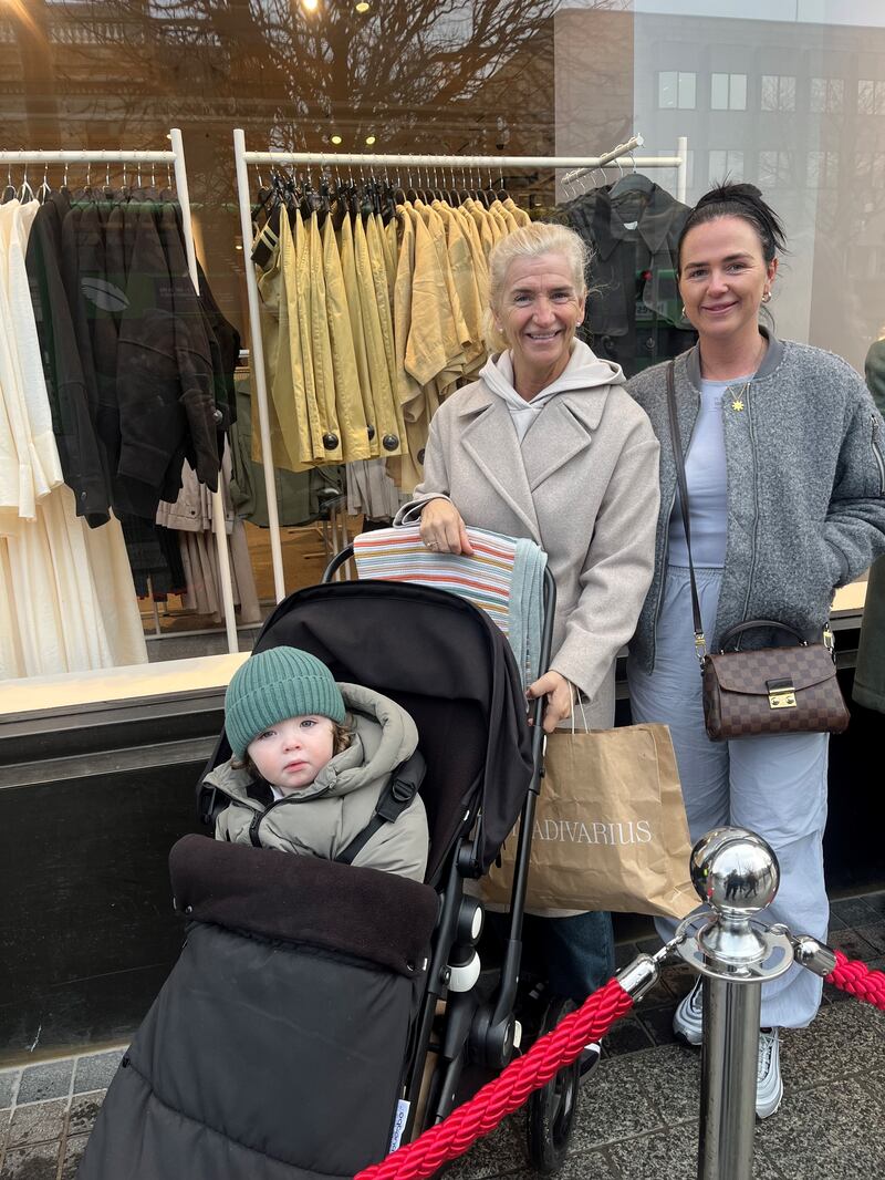 Fiona and Cherell Lynch outside Clerys on Friday