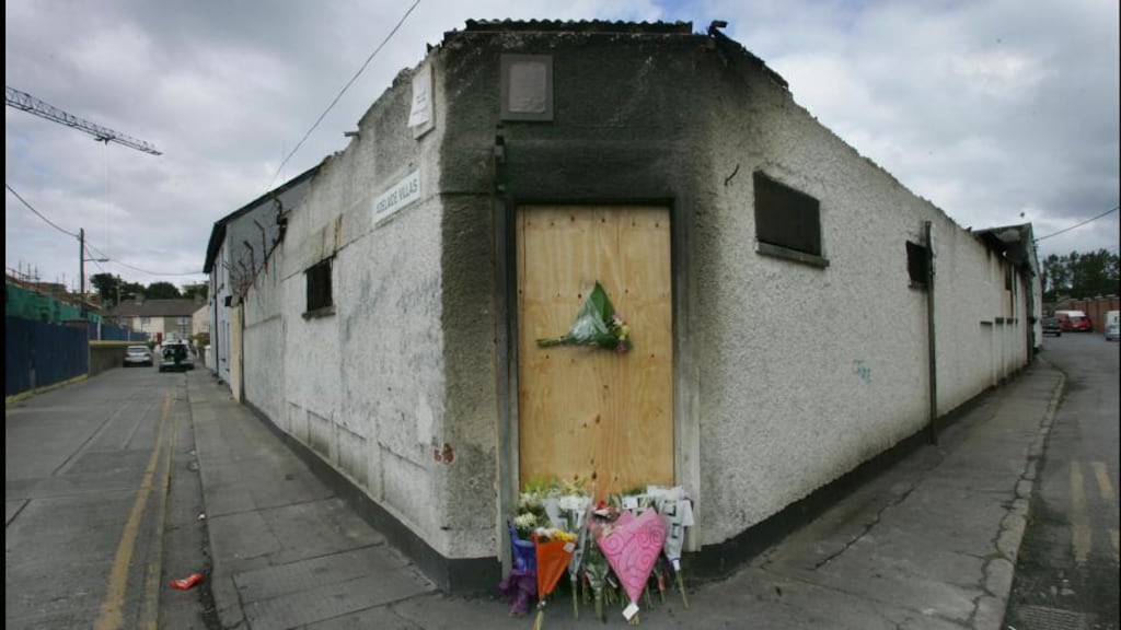 The disused warehouse in Bray where two firemen Brian Murray and Mark O’Shaughnessy died fighting the blaze