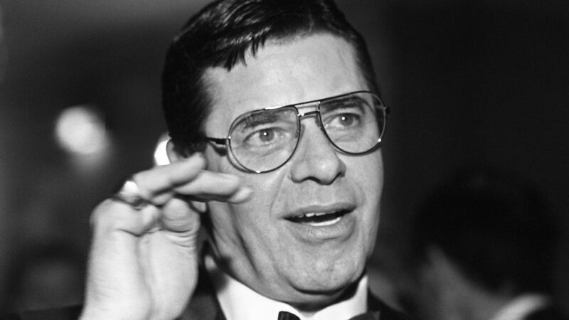 Photo of comedian Jerry Lewis taken 12 March 1984 at the Opera in Paris during the Pasteur Weizmann Gala evening. Photograph: JOEL ROBINE/AFP/Getty Images
