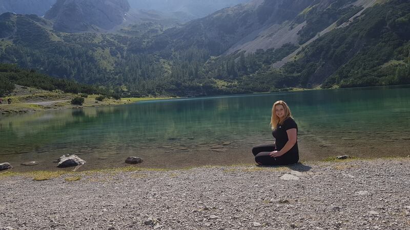 Rachel Flaherty on holidays at a lake in Austria