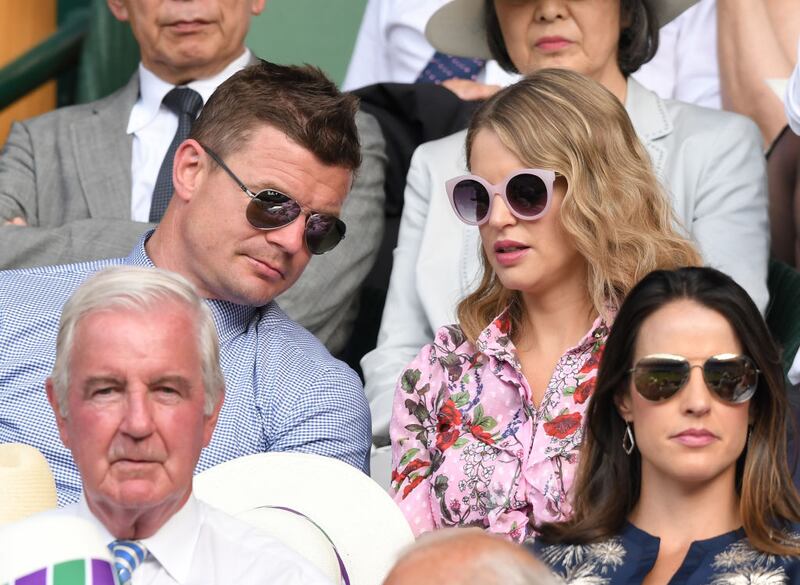 Amy Huberman and husband Brian O'Driscoll at Wimbledon. Photograph: Karwai Tang/WireImage