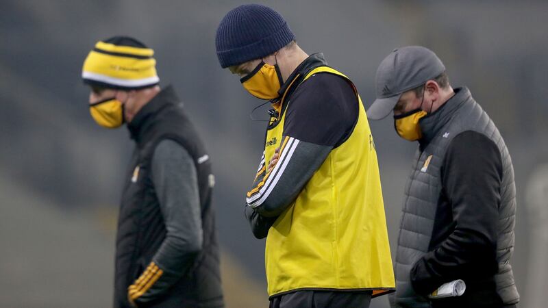 Kilkenny manager Brian Cody and some of his backroom team after the All-Ireland semi-final defeat to Waterford. Photograph: Bryan Keane/Inpho