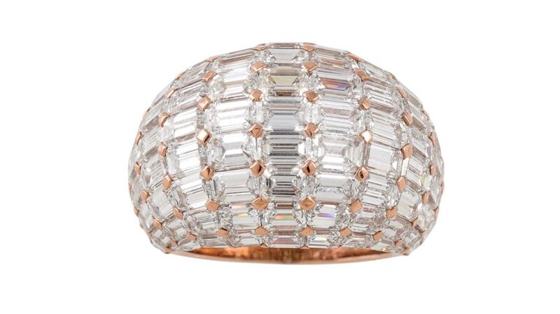 Diamond bombe ring with 20 carats of diamonds: €18,000-€25,000, O’Reilly’s