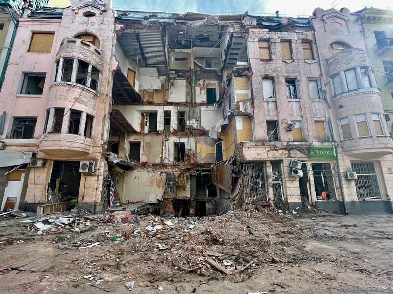 Kharkiv is just 30km from Russia and has been badly damaged during a year of all-out war. Photograph: Daniel McLaughlin