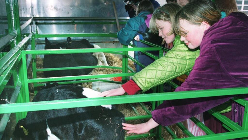 Children from St Michaels junior school at the launch of an agri-aware education initiative in Dublin