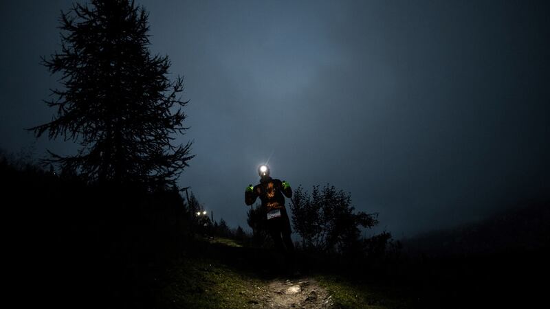 Ultra runners takes part in the 2018 Ultra-Trail du Mont-Blanc. Photograph: Jeff Pachoud/AFP via Getty Images