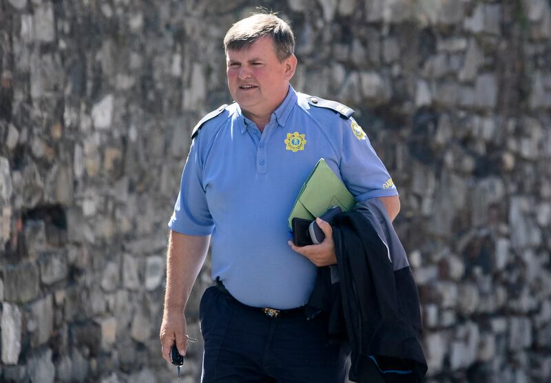 Garda Brian Foley gave evidence at Dublin District Coroner's Court during the inquest into the death of Adam McCormick (14) in July 2021. Photograph: Colin Keegan/Collins