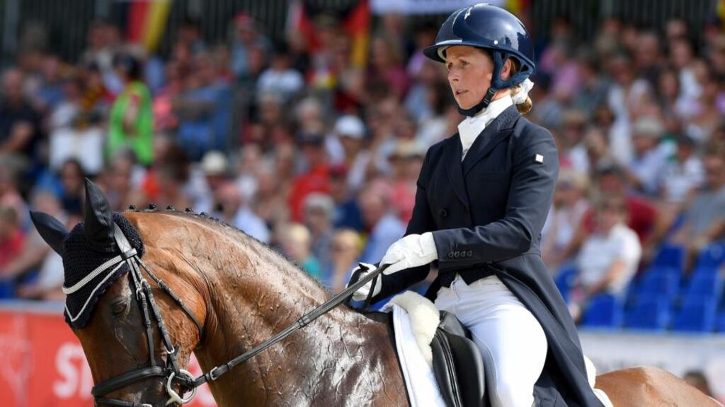 Ireland’s Sarah Ennis and her horse Horseware Stellor Rebound in action in Poland. Photograph: Janek Skarzynski/Getty