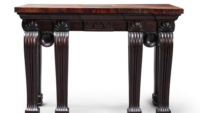 George II carved mahogany side table, circa 1730, from Birr Castle. Estimate £35,000-58,000