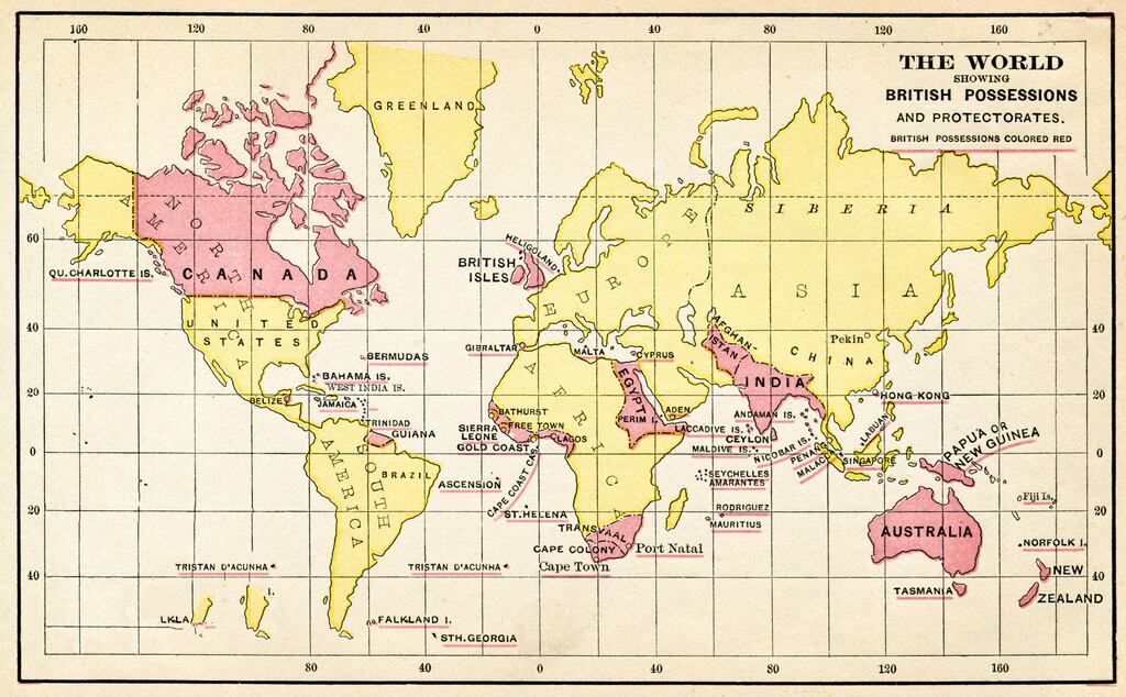 A map shows the British empire in 1883. For Empireworld, Sathnam Sanghera travelled to many former British colonies