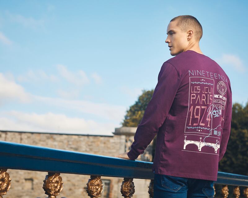 Long sleeve purple tee €20 from Paul Galvin's latest collection Jack, available from Dunnes Stores