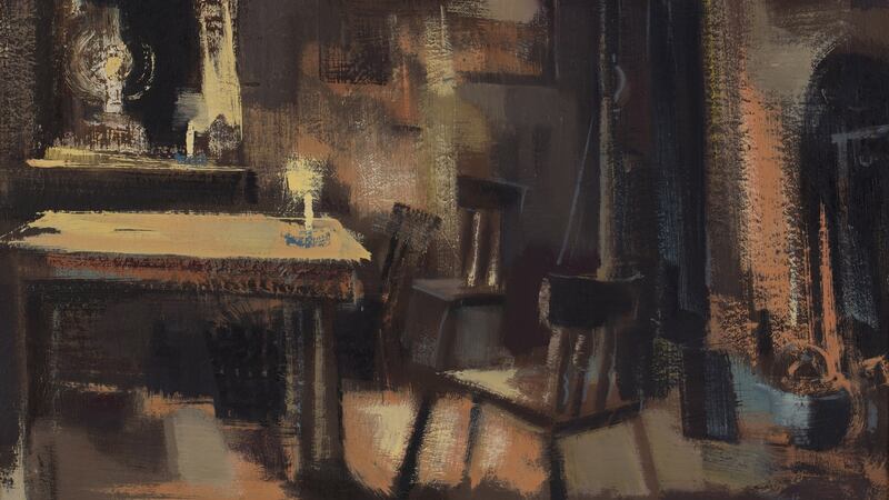 George Campbell’s Cottage at Moyard (€5,000–€7,000) at Niall Dolan’s Spring Auction of Art and Antiques sale in Connemara.