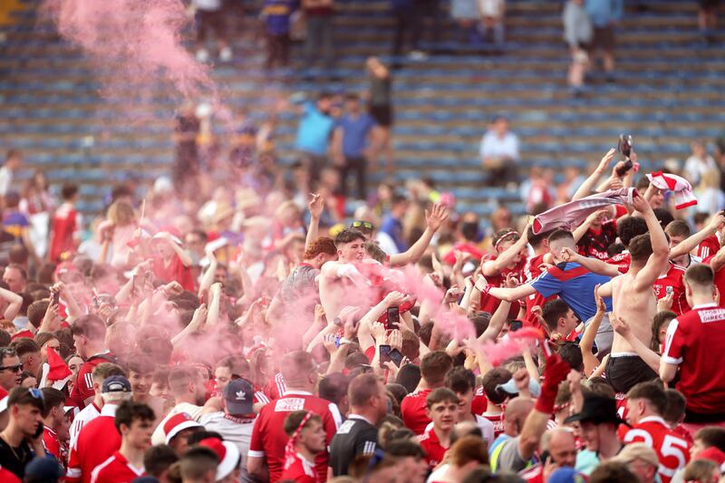 Cork fans celebrate after last year's comprehensive victory against Tipperary in the Munster Senior Hurling Championship. Photograph: Laszlo Geczo/Inpho