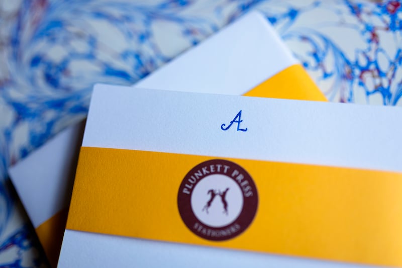 Monogrammed stationery from the Plunkett Press.