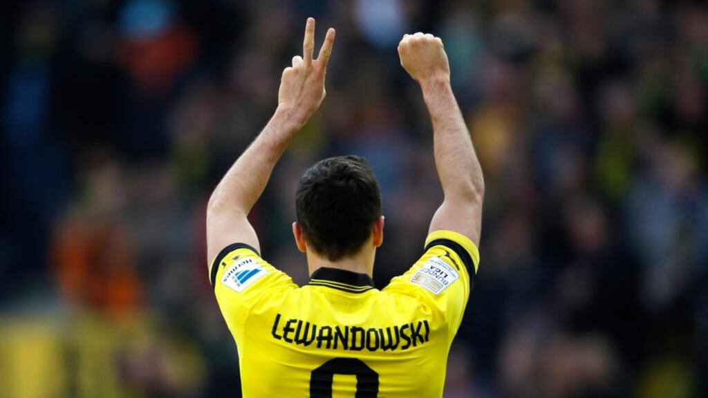 Borussia Dortmund's Robert Lewandowski is likely to be in demand across Europe this summer. Photograph: Ina Fassbender/Reuters
