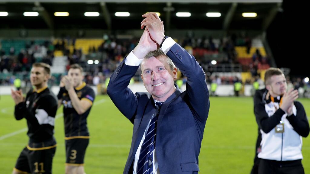 Then Dundalk manager Stephen Kenny after his side’s 1-0 win over Maccabi Tel Aviv in September 2016. Photograph: Morgan Treacy/Inpho