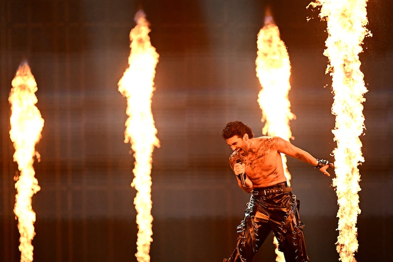 Parg representing Armenia with the song "Survivor". Photograph: Fabrice Coffrini/AFP/Getty