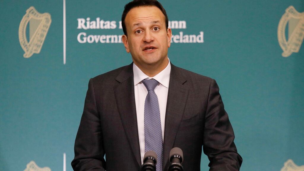 Taoiseach Leo Varadkar briefing media on the recommendations of the National Public Health Emergency Team on measures to curb the spread of Covid-19. File photograph: Leon Farrell/EPA