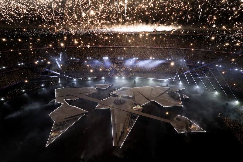 Inside the Stade de France during the closing ceremony. Photograph: Dan Mullan/Getty Images