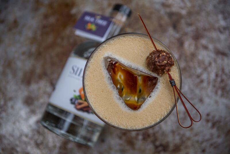 A cocktail made with Silk Tree alcohol-free botanical spirit