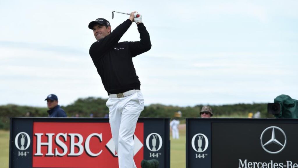 Padraig Harrington tees off on the 11th hole during the third round of the 144th Open Championship at The Old Course in St Andrews, Scotland. Photograph: Stuart Franklin/Getty Images