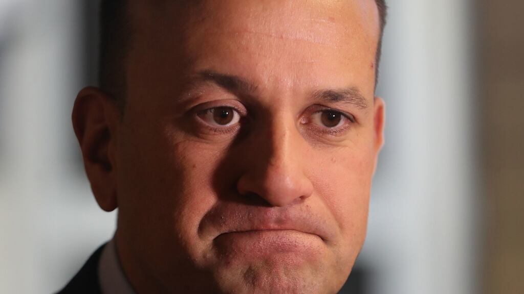 Taoiseach Leo Varadkar speaking to the media about the RTÉ cost cutting plan while   canvassing in Clondalkin  on Thursday afternoon.  Photograph: Niall Carson/PA Wire