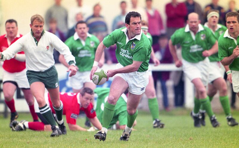 Eric Elwood: started all but one of Ireland’s games in the 1995 World Cup and vied for the Ireland No 10 gersey for several years with David Humphreys. Photograph: Lorraine O'Sullivan/Inpho