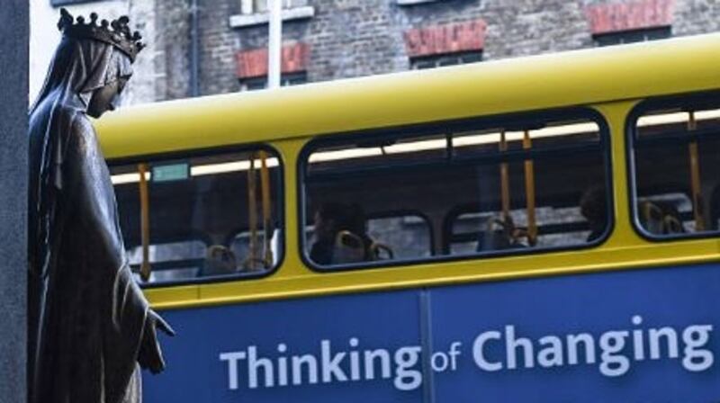 Under the BusConnects plans, current bus numbers would be replaced by a new lettering system from A to G, indicating seven main routes through the city, with buses running every four to eight minutes on these core routes. File photograph: Getty Images