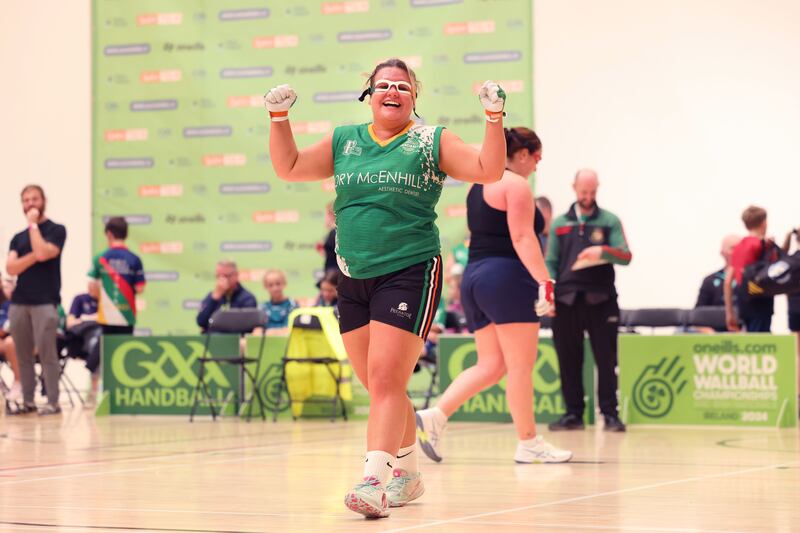 Mairead Roberts, Naomh Éanna, celebrates a score