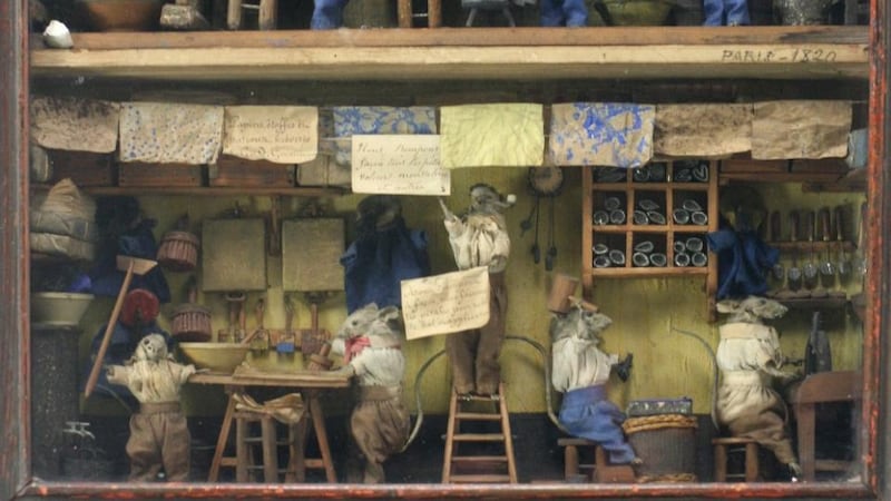 Early 19th-century taxidermy piece, ‘The Paper Factory’, described as ‘a working factory staffed by mice’. It made €10,000