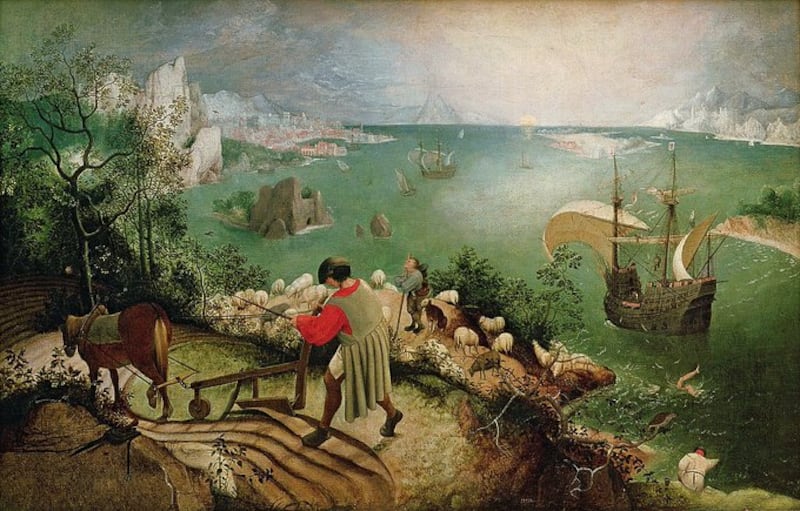 Landscape with the Fall of Icarus (c. 1560) by Pieter Bruegel the Elder