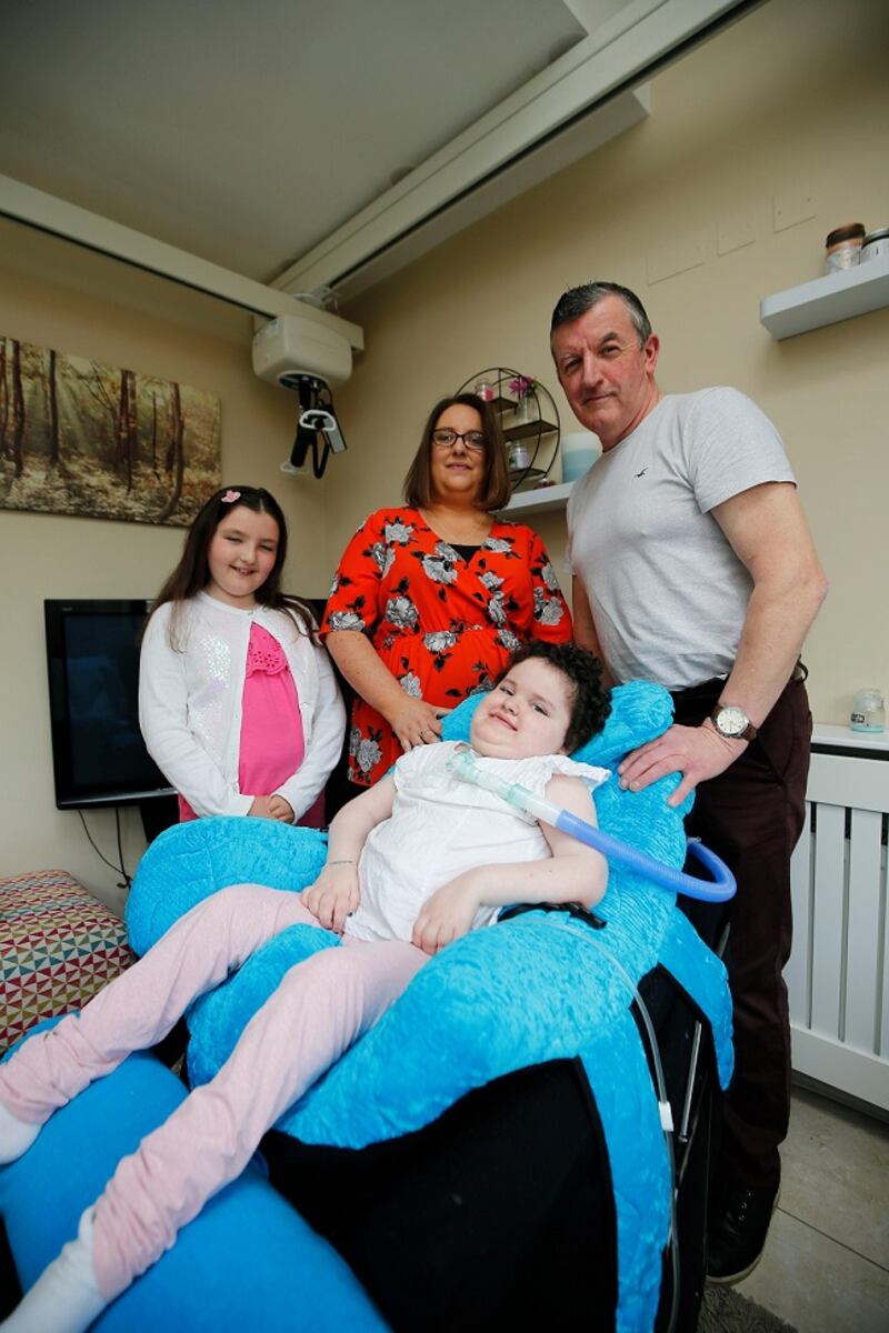 Annabelle (8), Jen Tymlin, Edward Mernagh and Poppy (5). Photograph: Nick Bradshaw
