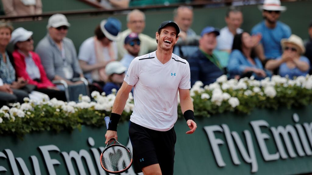 Andy Murray beat Karen Khachanov in straight sets to reach the French Open quarter-finals. Photograph: Benoit Tessier/Reuters