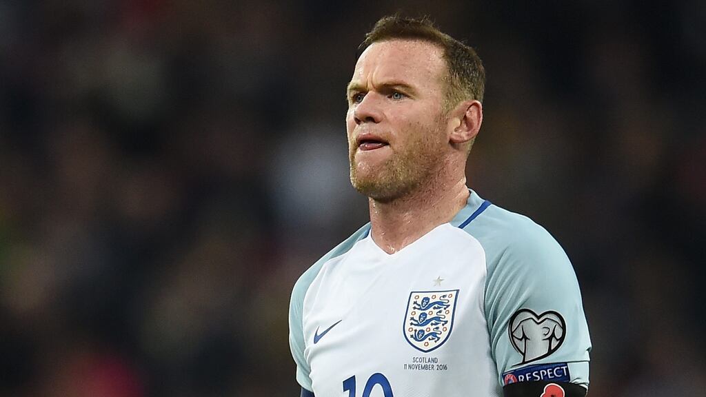 Wayne Rooney in action during the FIFA World Cup 2018 Qualification group F match between England and Scotland at Wembley. Photo: EPA