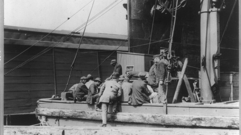 Strike: Irish longshoremen who supported Terence MacSwiney’s hunger strike gained the support of black dock workers. Photograph: Loc