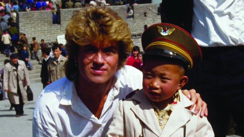 George Michael at the Great Wall of China during the Wham! years