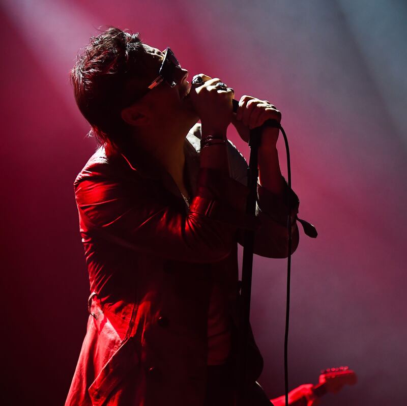 The Strokes singer Julian Casablancas performing with the band in Roundhouse, London last February. Photograph: by Alberto Pezzali/NurPhoto/Getty Images