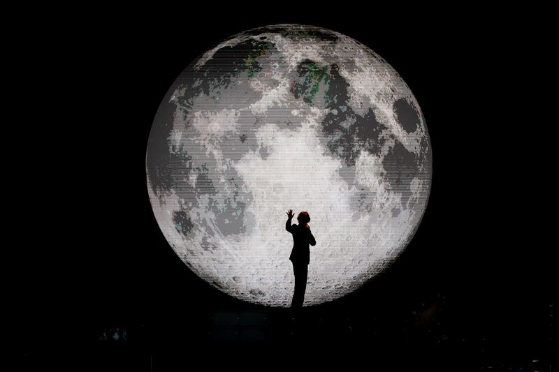 Jarvis Cocker of Pulp on stage at St Anne's Park, Raheny, Dublin. Photograph: Tom Honan