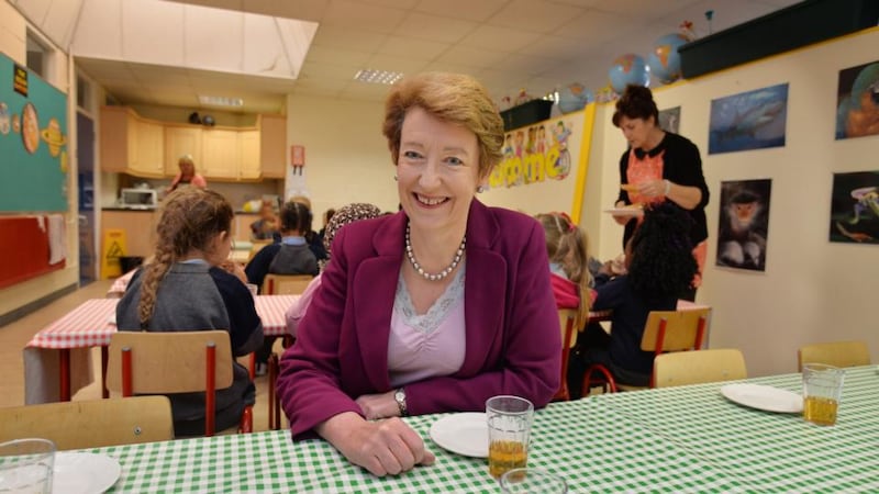 Áine Kirwan, principal at St Patrick’s Junior National School in Corduff, at the school’s Breakfast Club. Photograph: Alan Betson