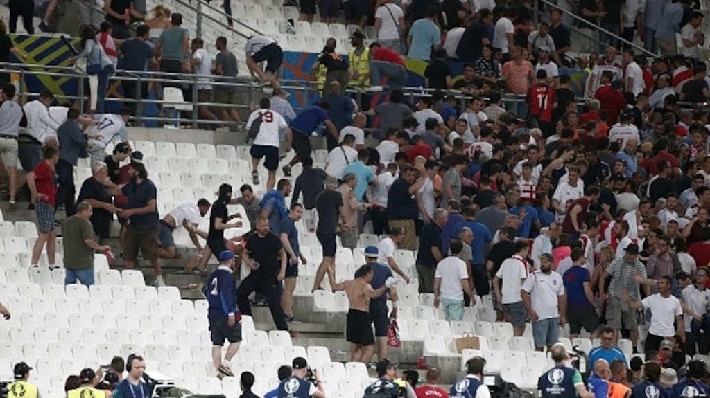 England and Russia fans clashed in Marseille at Euro 2016. Photograph: Burak Akbulut/Getty