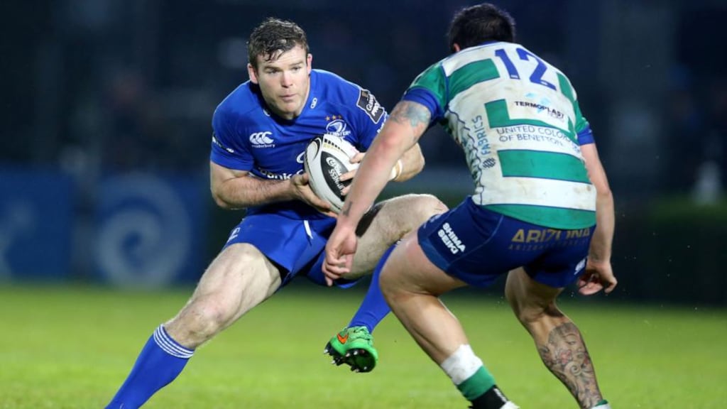 Gordon D’Arcy in action for Leinster against Treviso in his final home match for the province. Photograph: Dan Sheridan/Inpho.